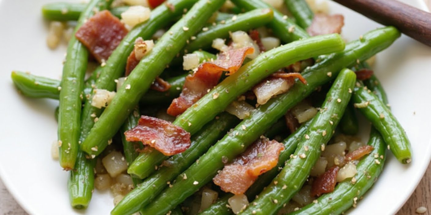 Green Beans Bacon Onion Recipe in 30 Minutes