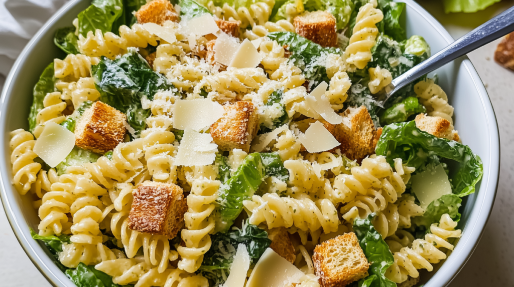 Easy Caesar Pasta Salad with Creamy Dressing