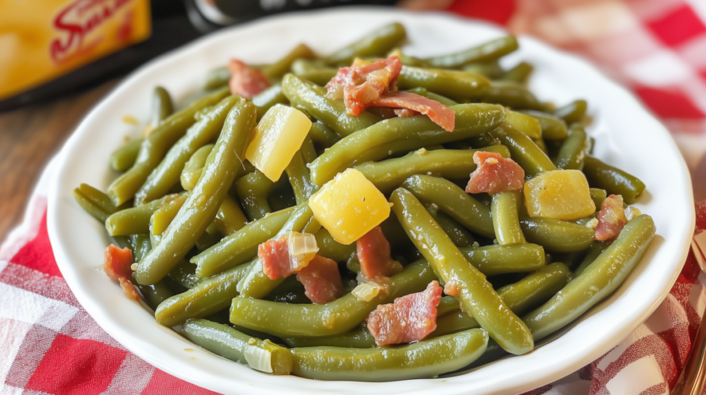 Southern-Style Crockpot Green Beans with Bacon