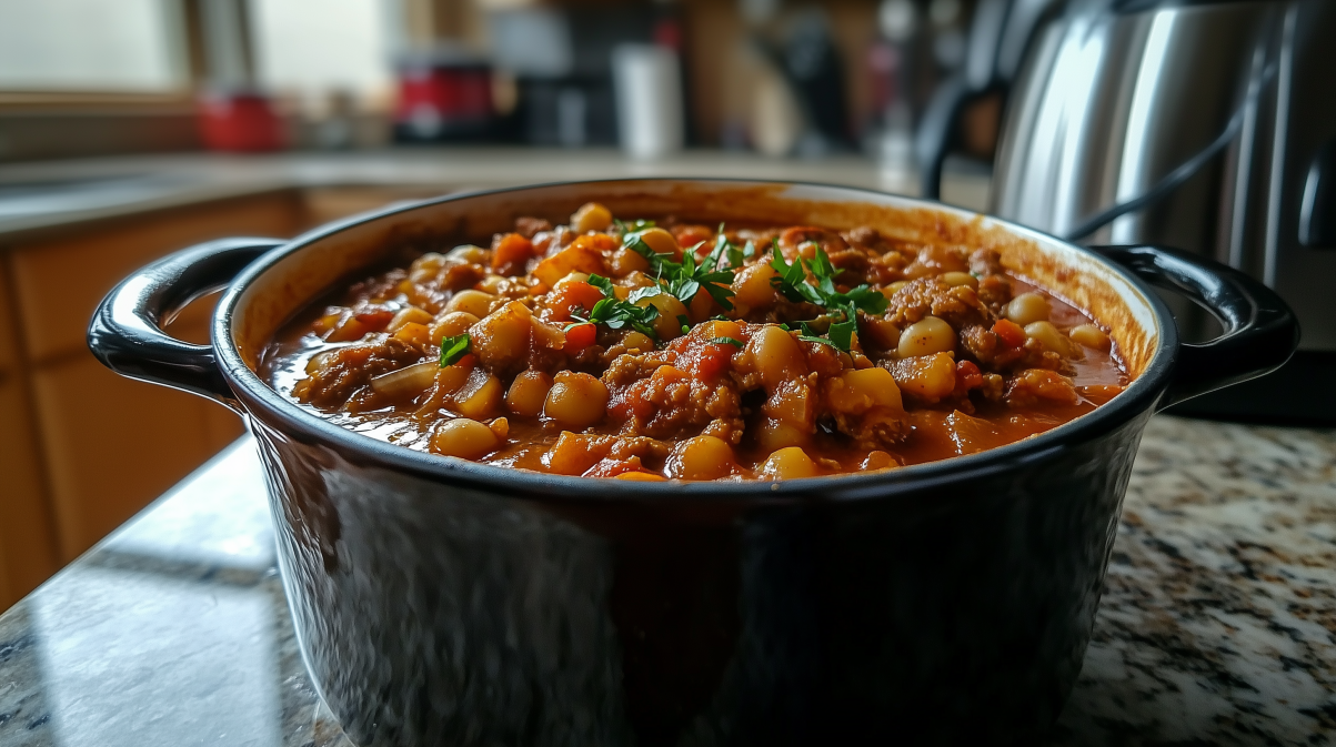 hominy with red chili and sausage recipe